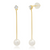 Long Linear Pearl Drop Chain Earrings