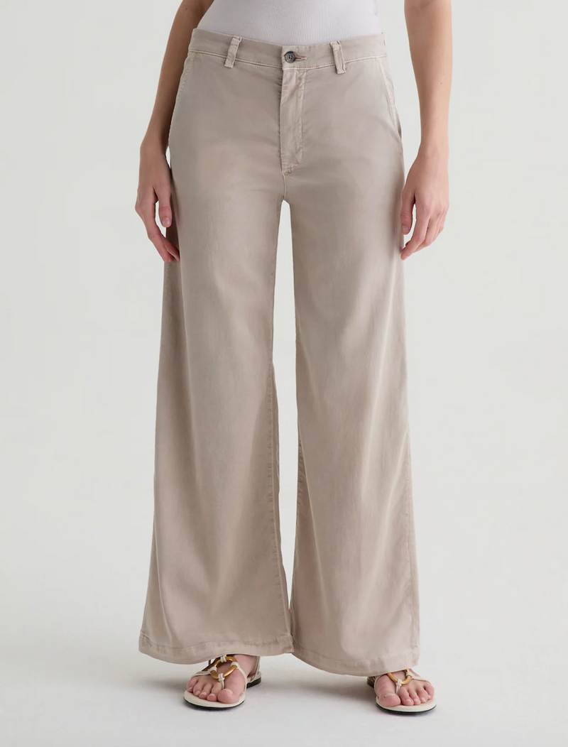 Caden Wide Leg Trouser - Sulfur Simple Taupe