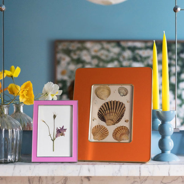 Enamel Studio Photo Frame - Orange & Gold