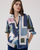 Charlot Printed Cotton Shirt - Raw White, Blue & Khaki