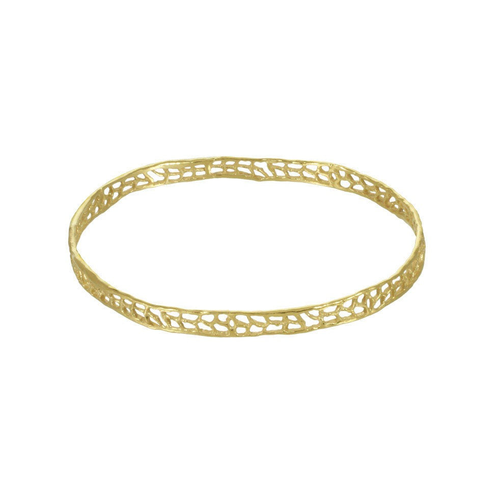 Thin Coral Bangle - Gold