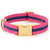 Sloane Striped Webbing Dog Collar - Pink/Navy