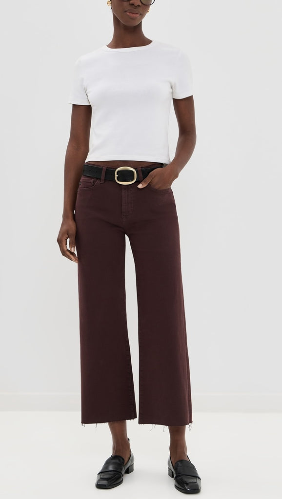 Saige Wide Leg Crop - Coffee Bean