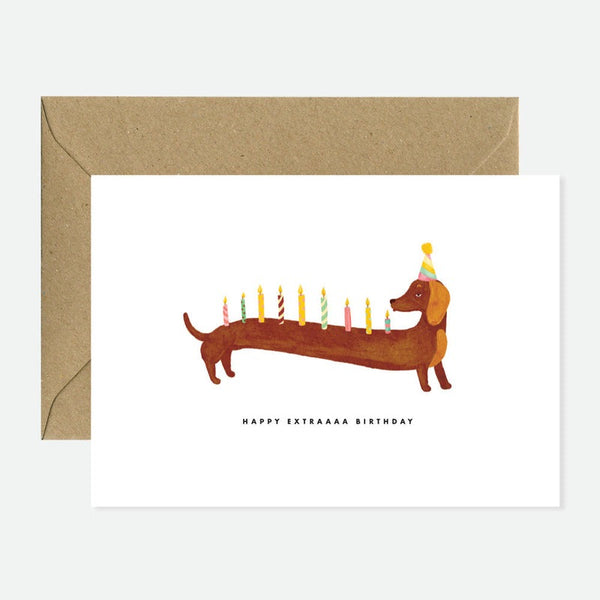 Dachshunds Extra Birthday Card
