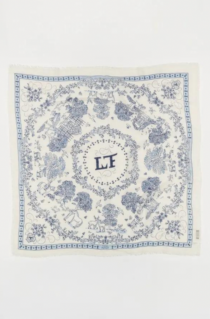 Large Toile de Jouy Scarf