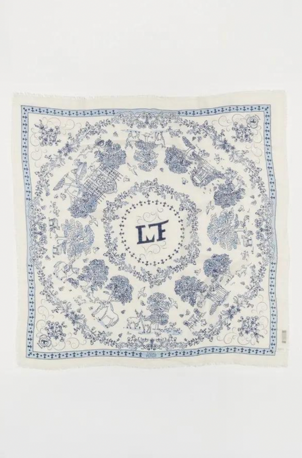 Large Toile de Jouy Scarf