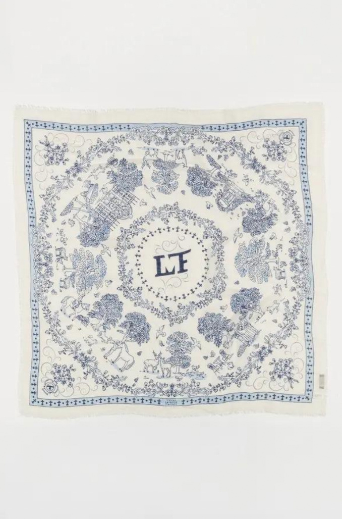 Large Toile de Jouy Scarf