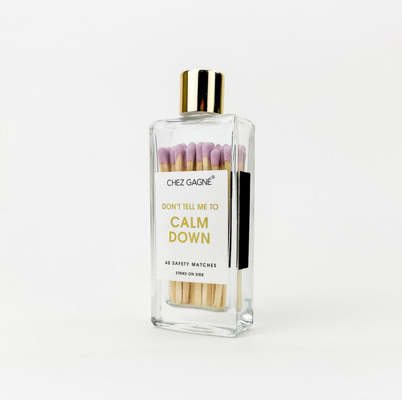 Calm Down Glass Bottle Matches