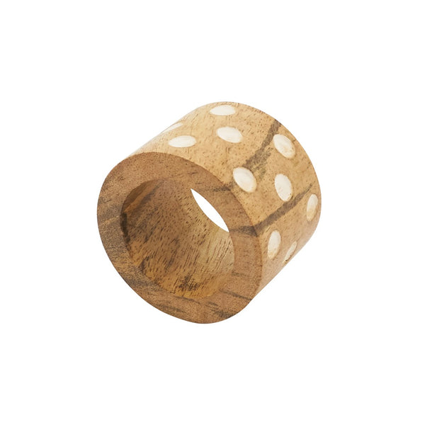 Dot Wooden Napkin Ring Set - Natural