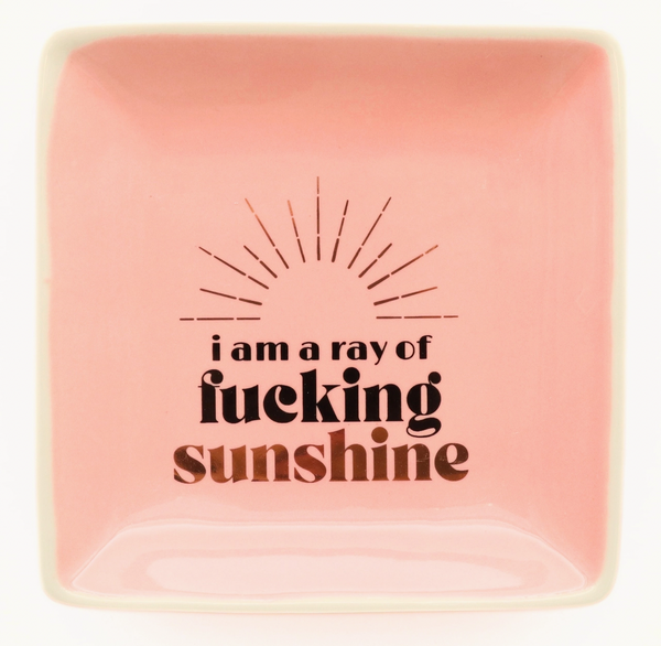 Ray Of Fucking Sunshine Square Trinket Tray