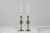 Small Glass Candlestick Pair