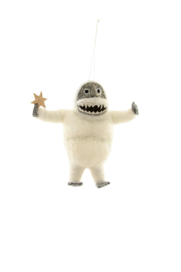 Felted Abominable Snowman Ornament