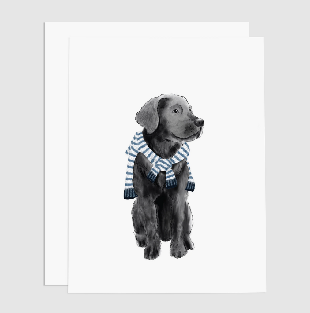 Preppy Black Lab Greeting Card
