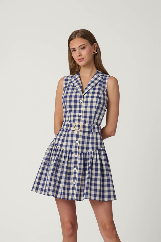 Shoshanna Natalia Dress - Navy/Optic