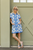 Sail to Sable Short Sleeve Ric Rac Shift - Floral Tile