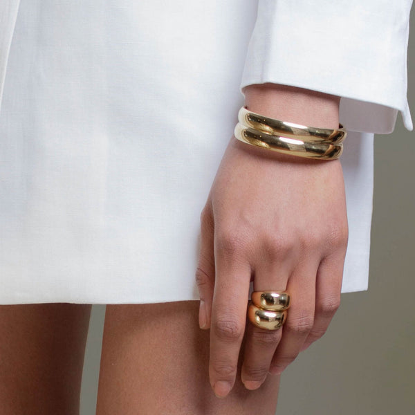Mia Bold Statement Bangle - Gold