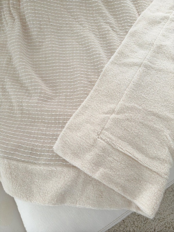 Plush Cotton Throw - Beige