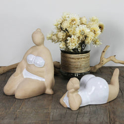 Ceramic Sitting Sunbathing Lady