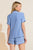 Gisele Printed Relaxed Short PJ Set - Nordic Stripe Vista Blue/Ivory