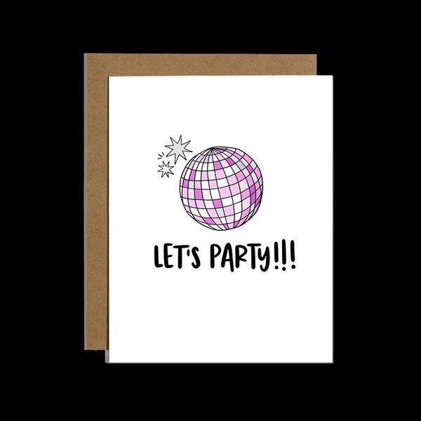 Brittany Paige Disco Ball Let's Party Birthday Card