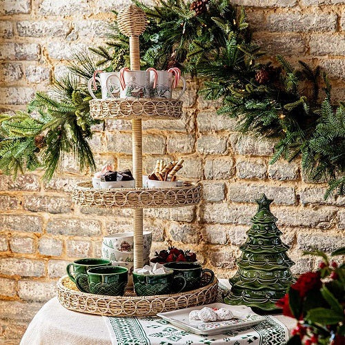 Provence Rattan 3-Tier Tray