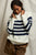 Ginger Oversized Crewneck Sweater - Navy/Sugar Stripe