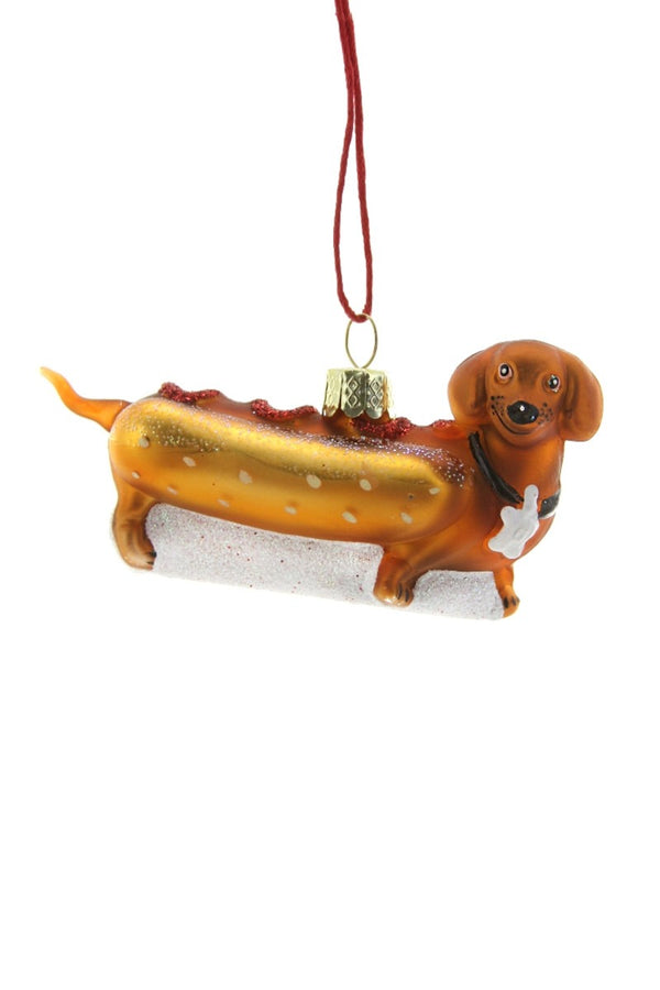 Cody Foster Weiner Pup Hot Dog Ornament