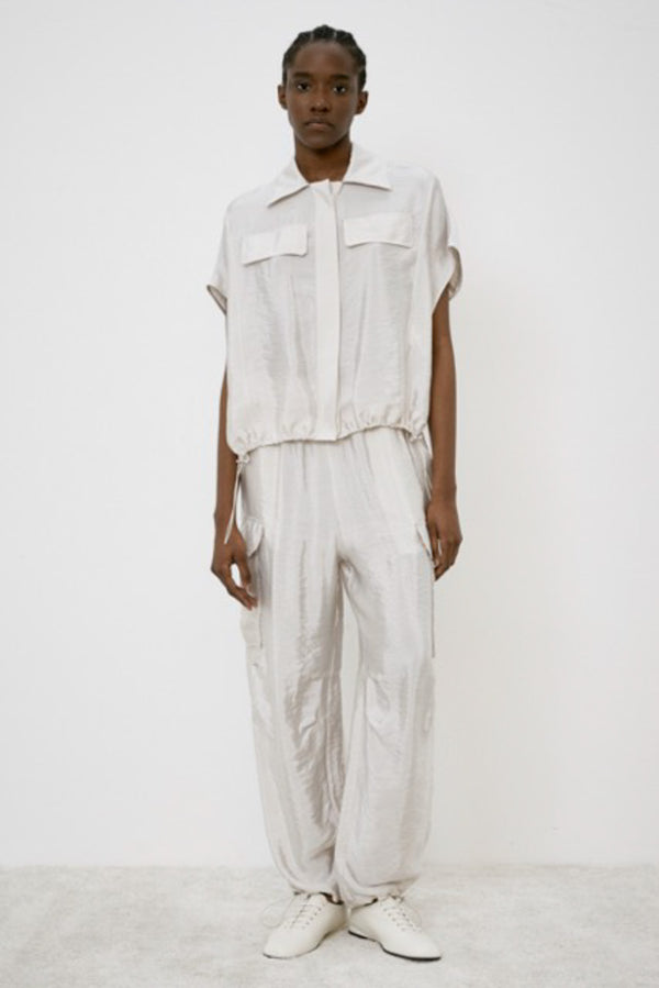 Shimmer Silky Cargo Pant - Cloud