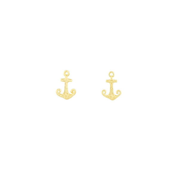 Catherine Weitzman Mini Anchor Stud Earrings - Gold