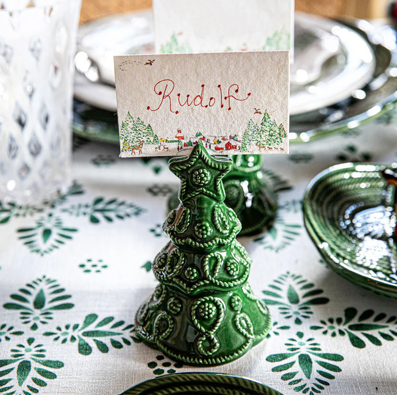 Berry & Thread Tree Place Card Holder Set - Basil