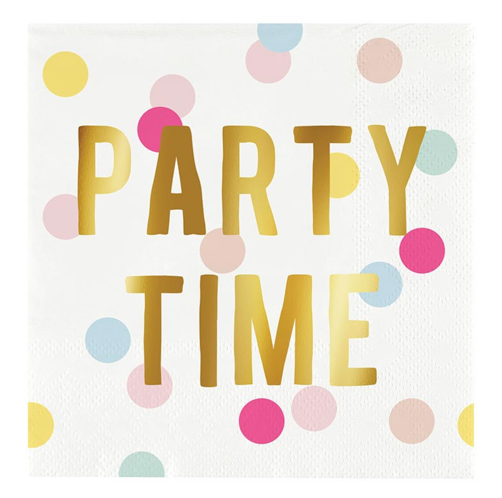 Party Time Foil Beverage Napkins