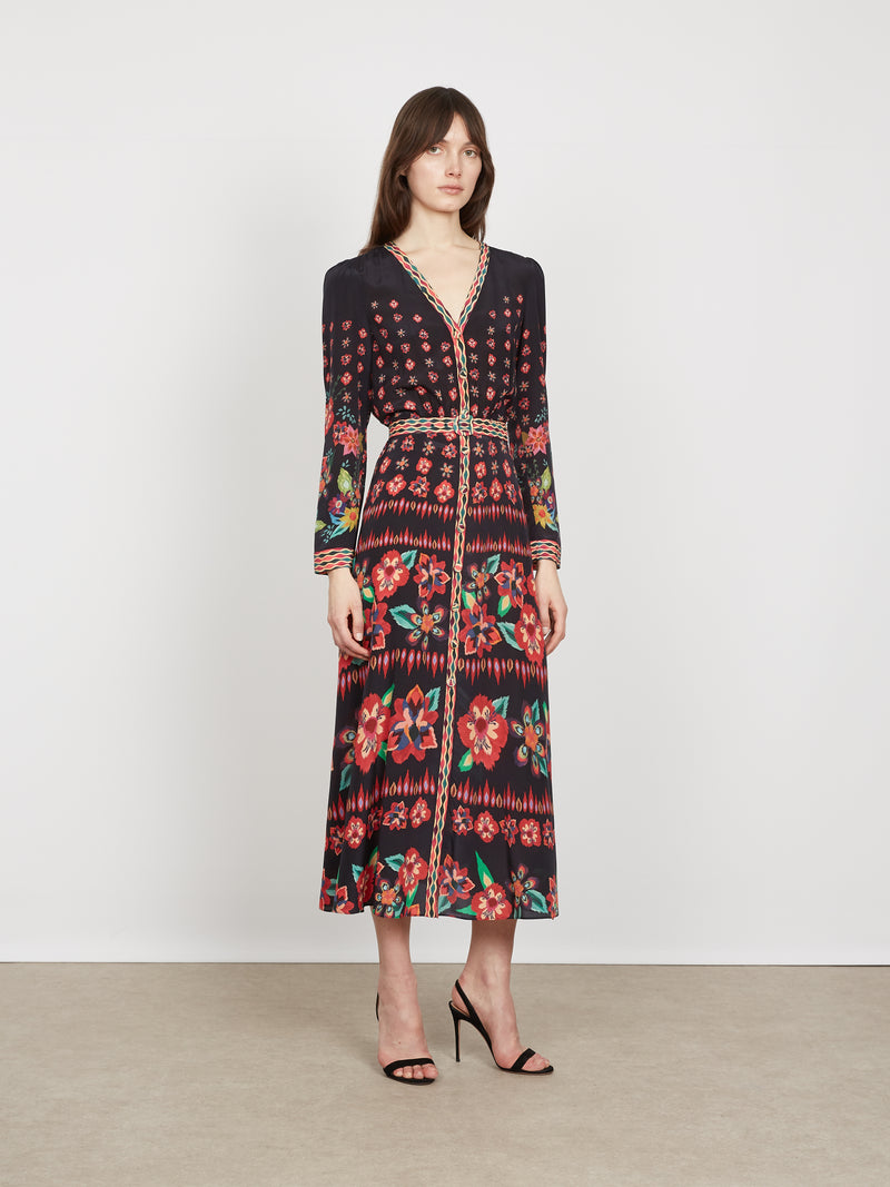 Saloni Lea Shirt Dress - Cordia Noir