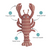Claw It A Day Canvas Lobster Dog Toy