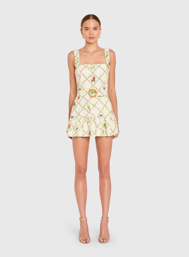 Lena Romper - Trellis Print