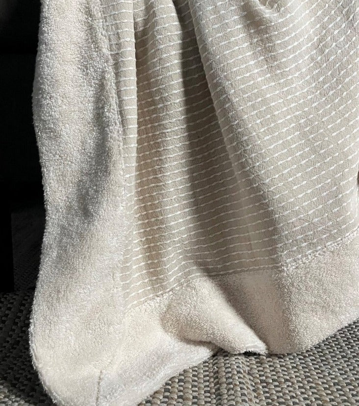 Plush Cotton Throw - Beige