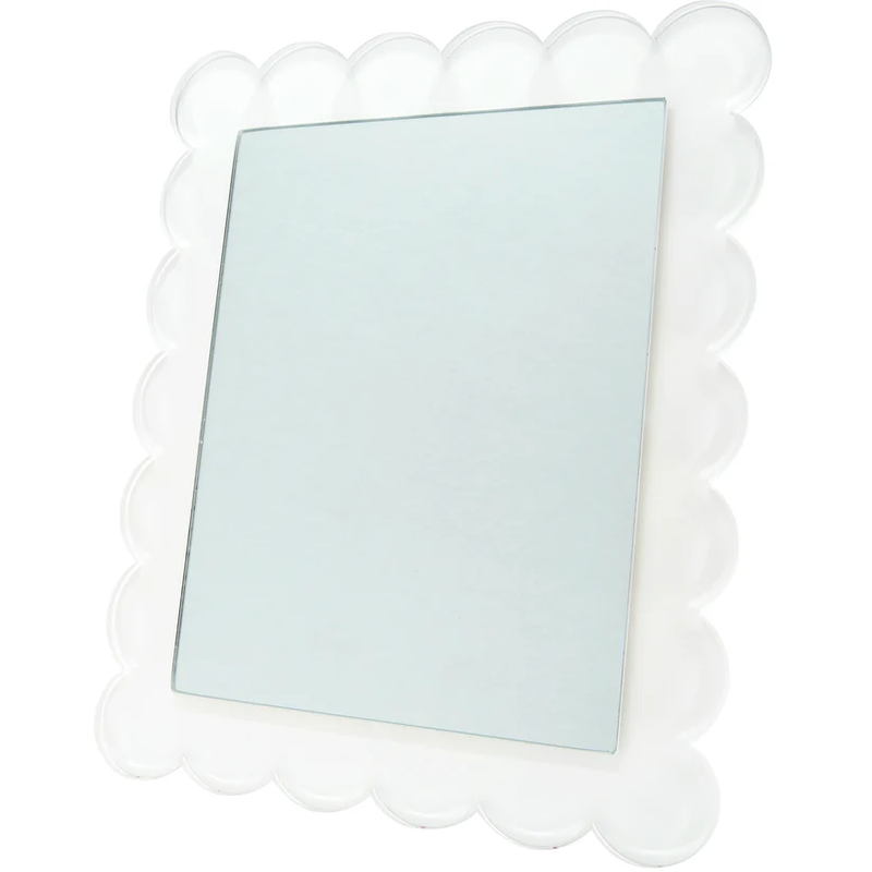 Scallop Mirror 11x13 - White