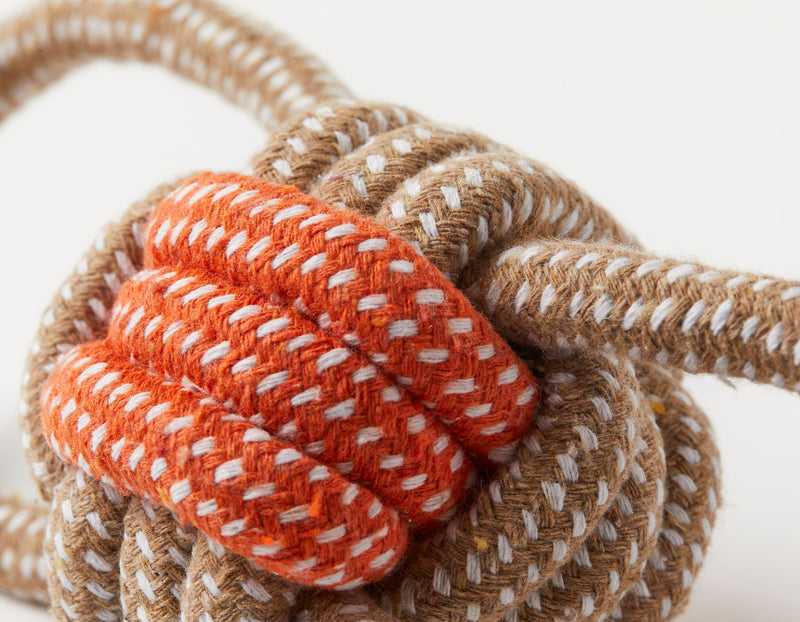 Double Loop Celtic Knot Rope Dog Toy - Grey & Orange