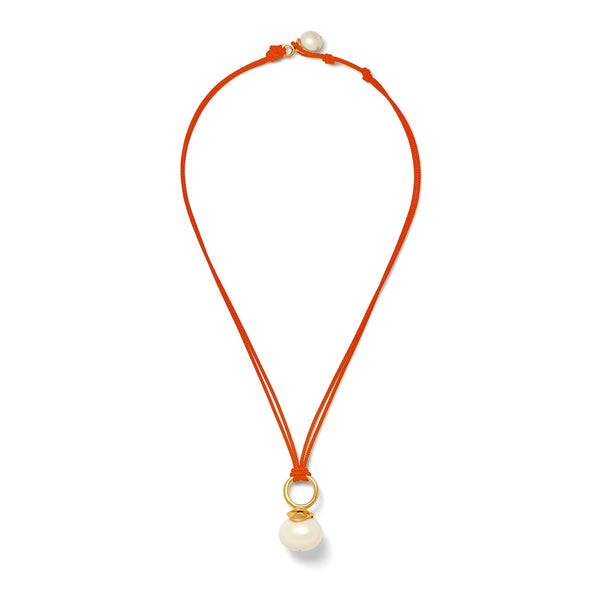 Pebble Pearl Cord Pendant