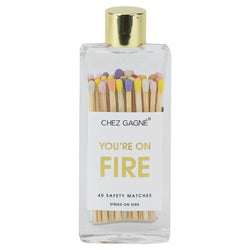 You're On Fire Glass Bottle Matches