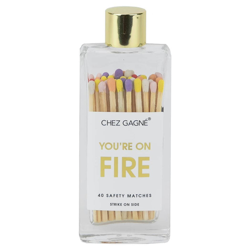 You're On Fire Glass Bottle Matches