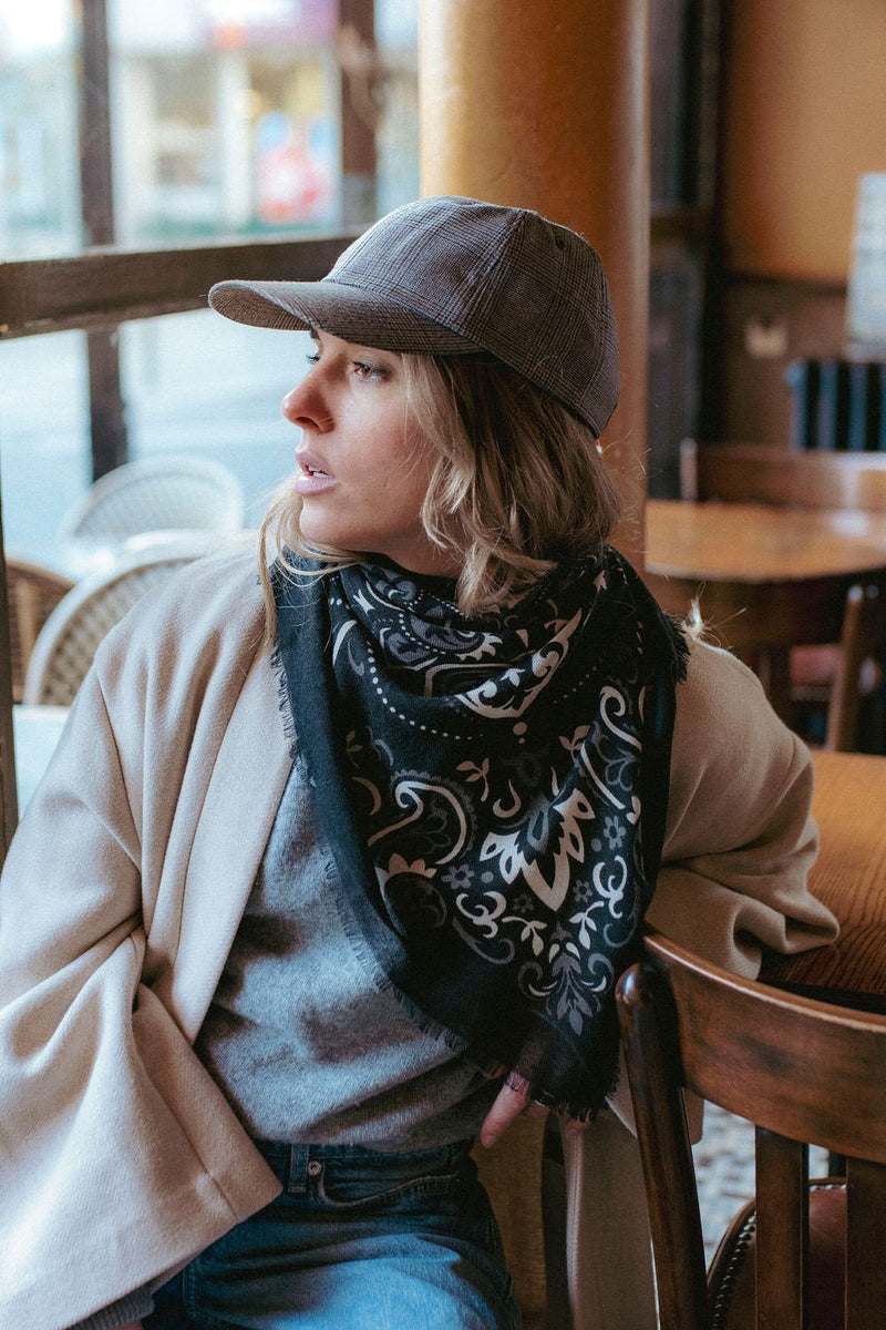Large Wool & Silk Bandana Scarf