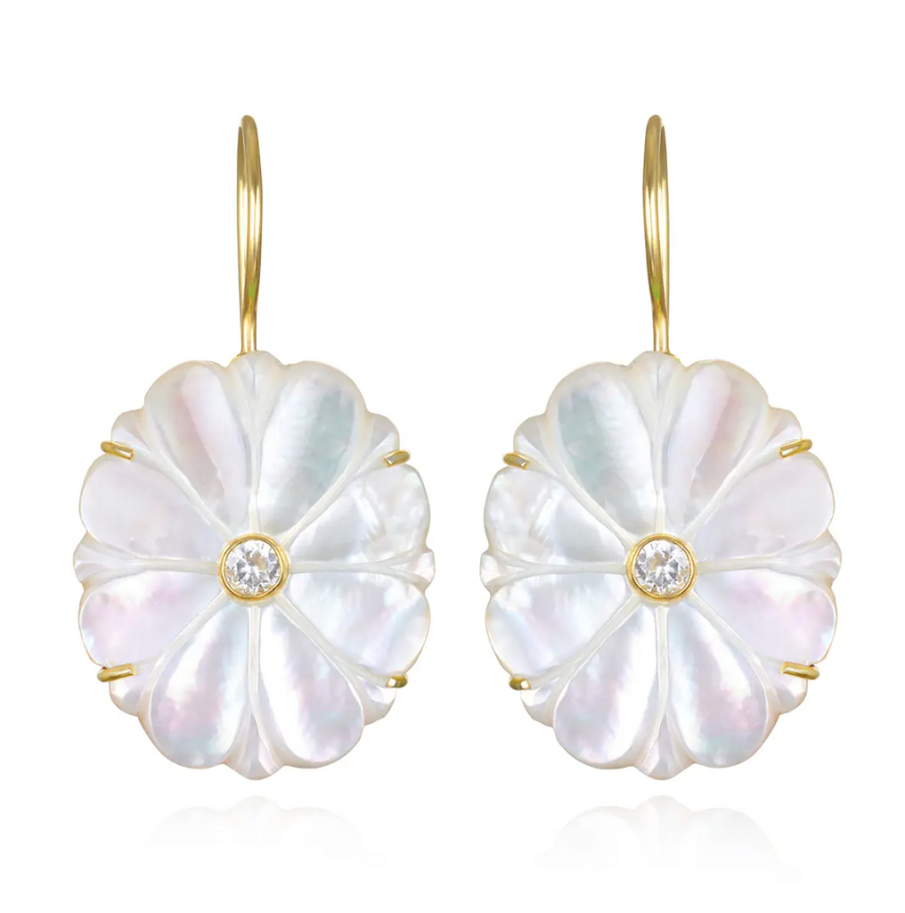 Mother of Pearl & Topaz Marigold Earring