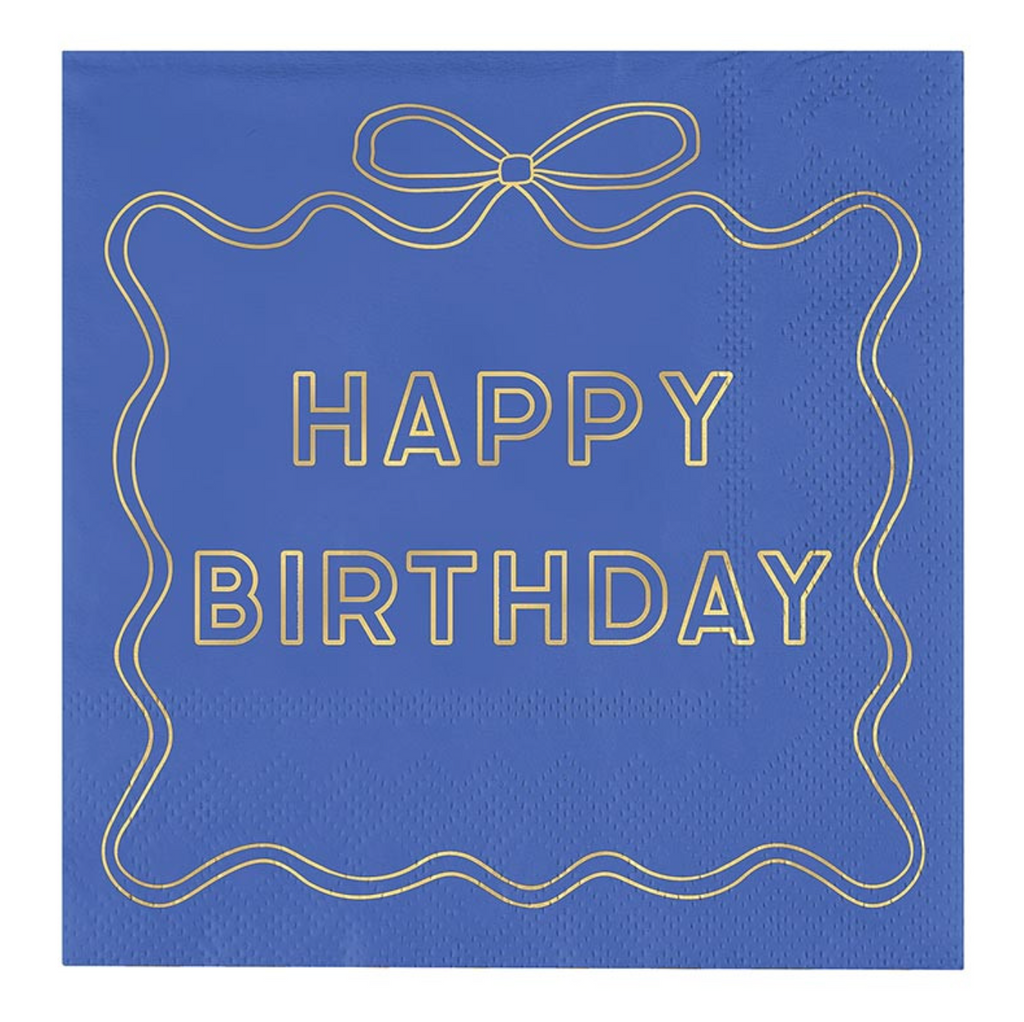 Blue Happy Birthday To Me Beverage Napkins