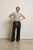 Harley Stripe Cotton Boxy Crew - Ivory/Black
