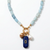 Aquamarine Beaded Charm Necklace