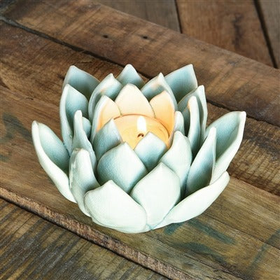 Succulent Tea Light Holder - Pale Blue