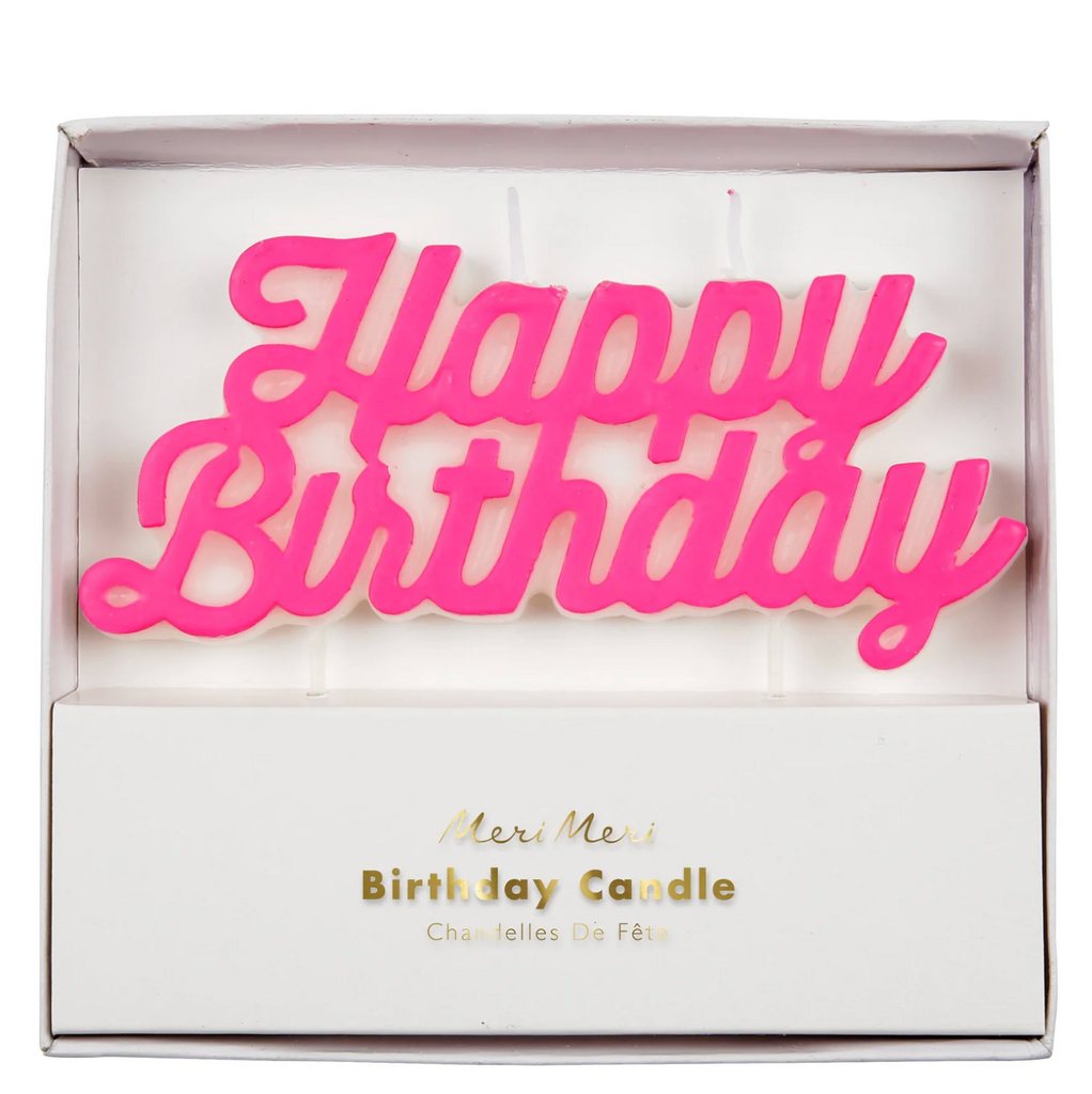 Pink Happy Birthday Candle