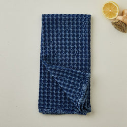 Big Waffle Weave Dishtowel - Navy