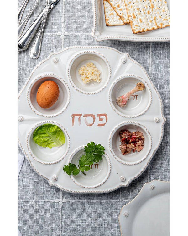 Berry & Thread Seder Plate - Whitewash
