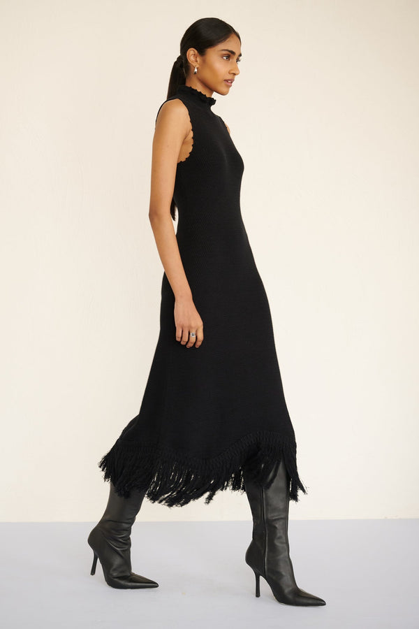 Banjanan Amelia Fringe Dress - Black